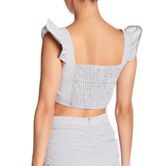 ASOS EMORY PARK Ruffle Crop Pin Cold Shoulder Size Large - Picture 12 of 12